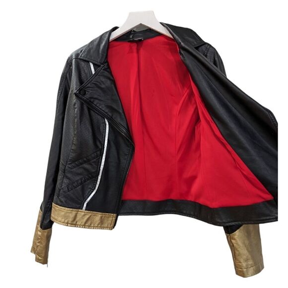 Her Universe Black Widow Women's Moto Jacket Size S-M Gold Cuff - Picture 4 of 8